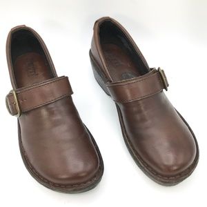 Born Leather Buckle Strap Slip On Casual Clogs 8